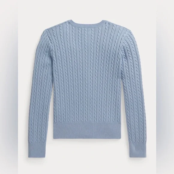 Polo by Ralph Lauren Women's Light Blue Cable-Knit Cardigan - Picture 2 of 3